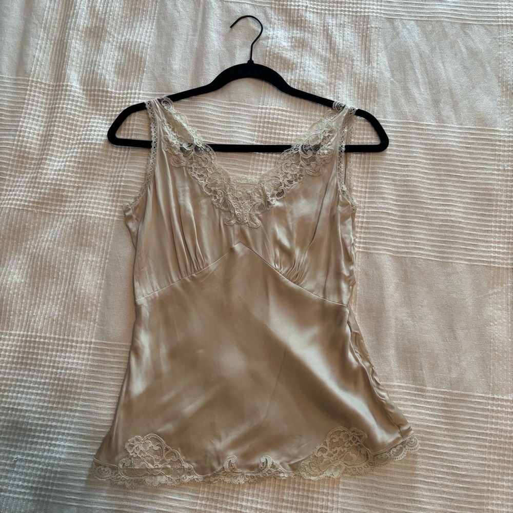 Elegant Lace Trim Satin Camisole